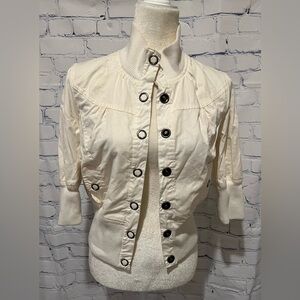 Miley Cyrus Max Azria cream jacket size L. Juniors sizing.